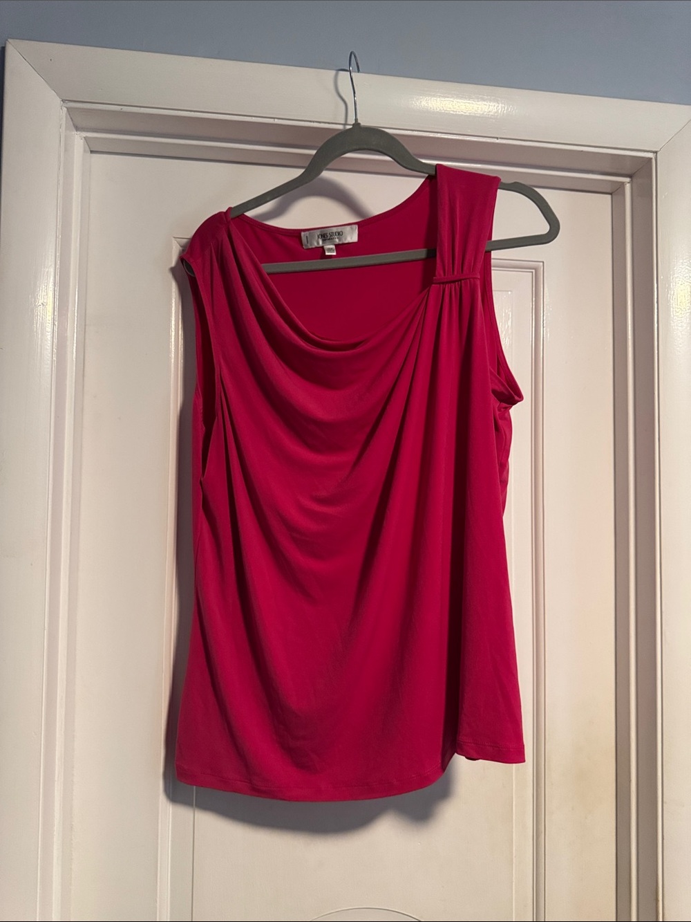 Jones Studio Sleeveless Draped Tank - Hot Pink
